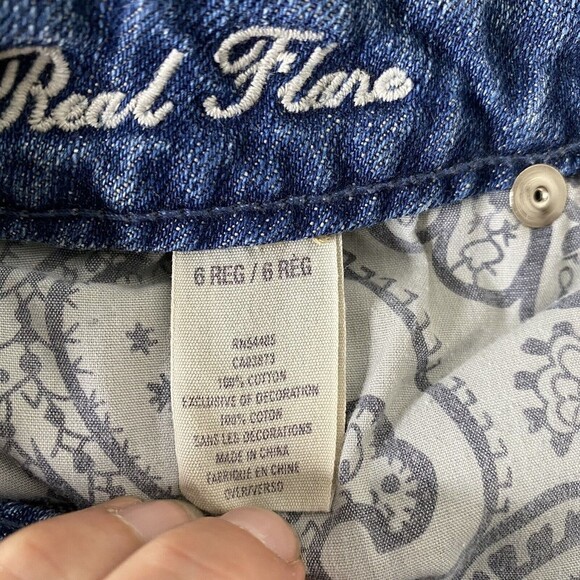American Eagle Y2K  Real Flare Jeans Womens Sz 6 Low Rise 2000s Distressed - Picture 9 of 12